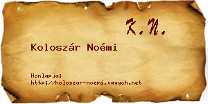 Koloszár Noémi névjegykártya